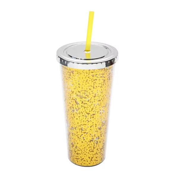 24Oz Glitter Tumbler With Lid And Straw
