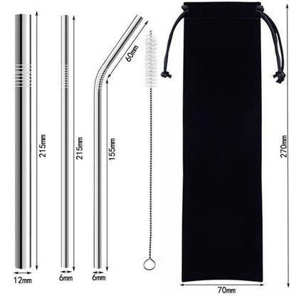 Stainless Steel Drinking Straw Set