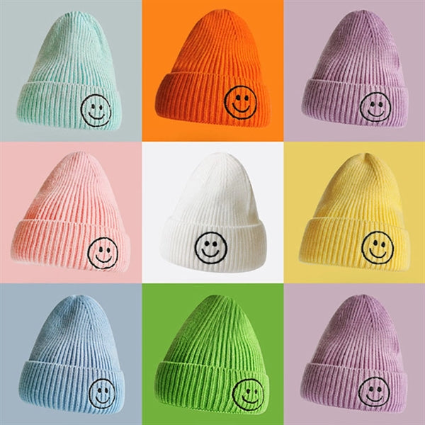 Winter  Toddler Kids Hat Big Smile Knitted Beanie