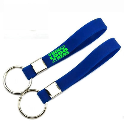 1/2" W Silicone Wristband Key Chain