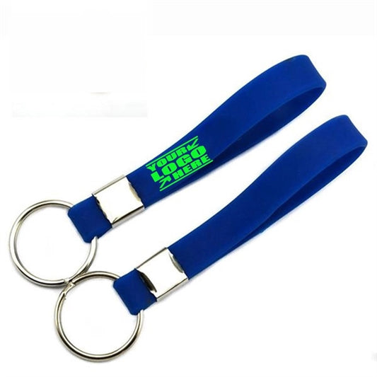 1/2" W Silicone Wristband Key Chain
