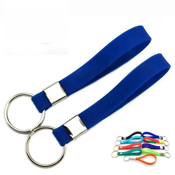 1/2" W Silicone Wristband Key Chain