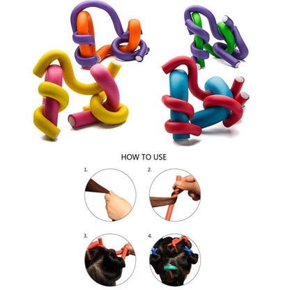 Heatless Hair Silk Curlers