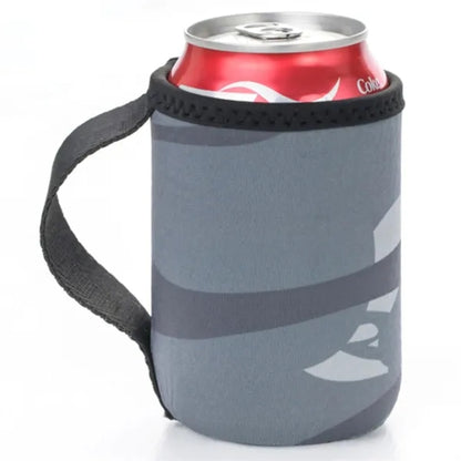 12 Oz. Neoprene collapsible camo Can Cooler w/ Strap Handle