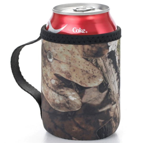 12 Oz. Neoprene collapsible camo Can Cooler w/ Strap Handle