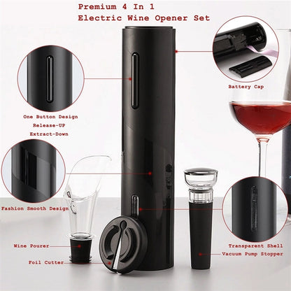 4 In 1 Electric Wine Bottle Opener Set