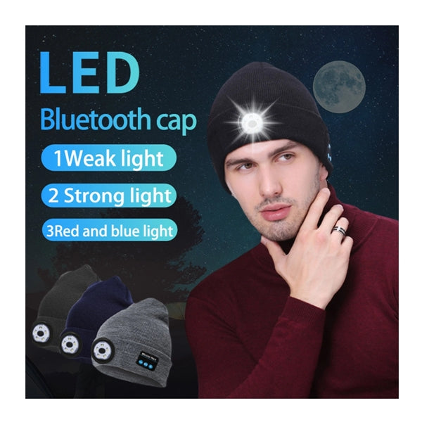 Led Headlamp Cap With Wireless Headphones