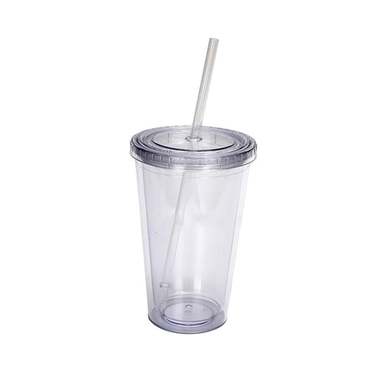16Oz Classic Transparent Insulated Double Wall Tumbler Cup