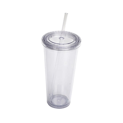 24Oz Classic Transparent Insulated Double Wall Tumbler Cup