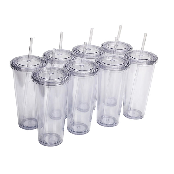 24Oz Classic Transparent Insulated Double Wall Tumbler Cup