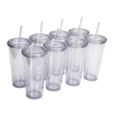 24Oz Classic Transparent Insulated Double Wall Tumbler Cup