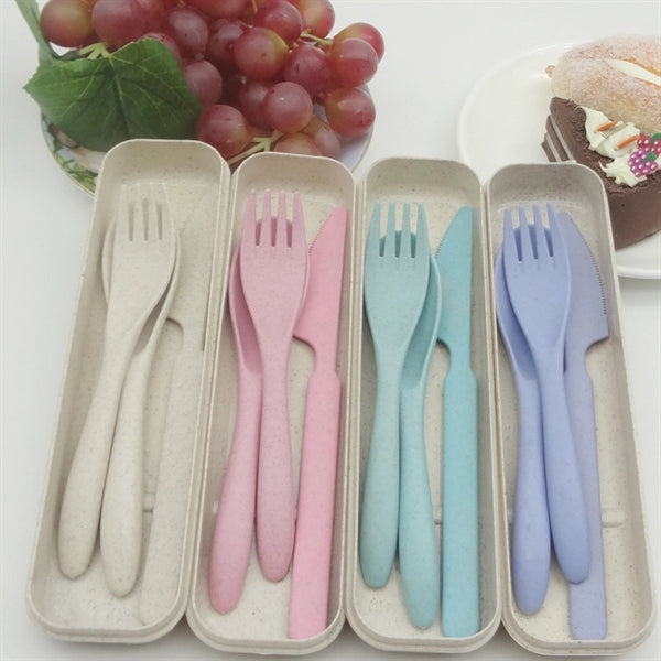 Portable Natural Wheat Straw Tableware Set