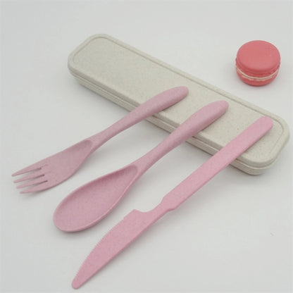 Portable Natural Wheat Straw Tableware Set