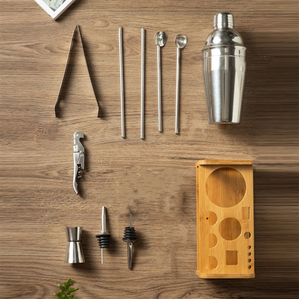 13-Pieces Stainless Steel Bartender Kit Shaker Set
