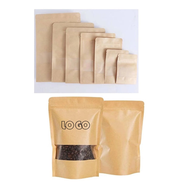 Kraft Paper Bags With Resealable Lock