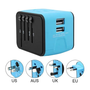 International Travel Power Plug Adapter 2 Usb Ports