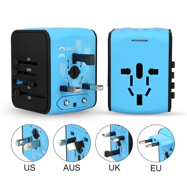 International Plug Adapter 4 Usb Ports Wall Charger