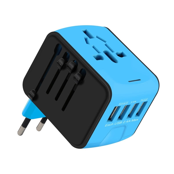 International Plug Adapter 4 Usb Ports Wall Charger