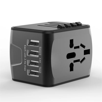 International Plug Adapter 4 Usb Ports Wall Charger
