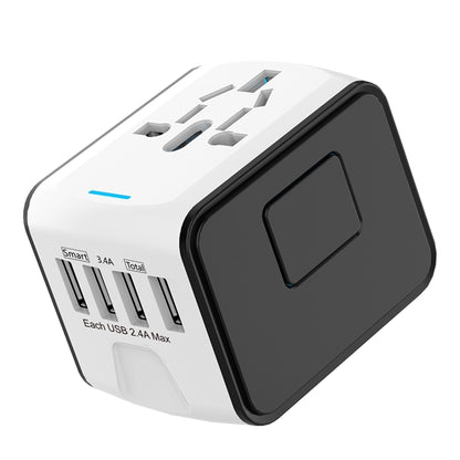International Plug Adapter 4 Usb Ports Wall Charger