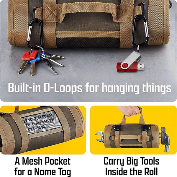 Portable Hardware Bag Roll Tool Up Organizer