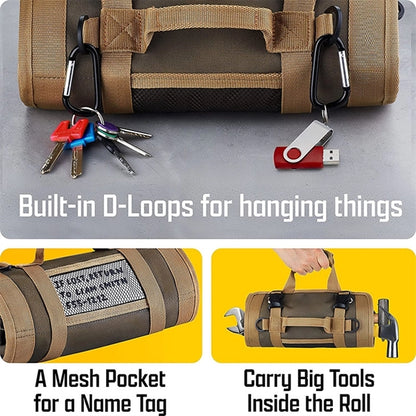 Portable Hardware Bag Roll Tool Up Organizer