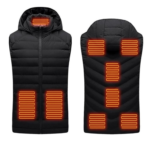 9 Areas Heated Hooded Vest For Men