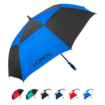 The Vented Checkerboard Golf Umbrella - Auto-Open, 62" Arc