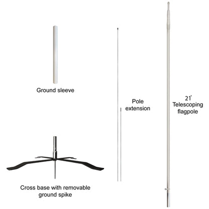 15' Double Sided Half Drop Banner w/ Premium Hardware & Base