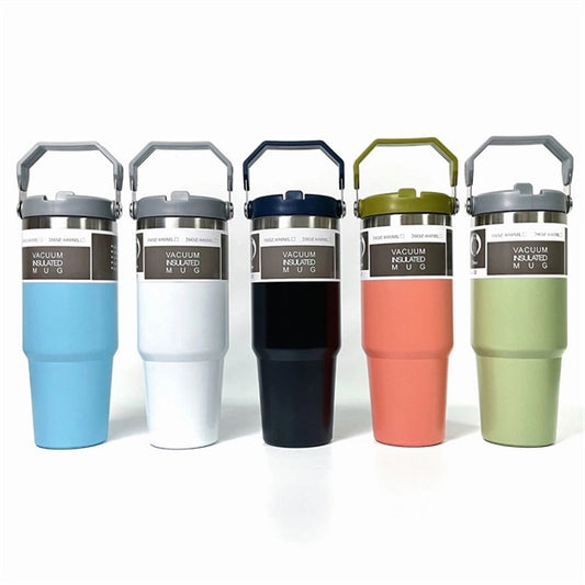 30OZ Vacuum Insulated Tumbler with Flip Straw