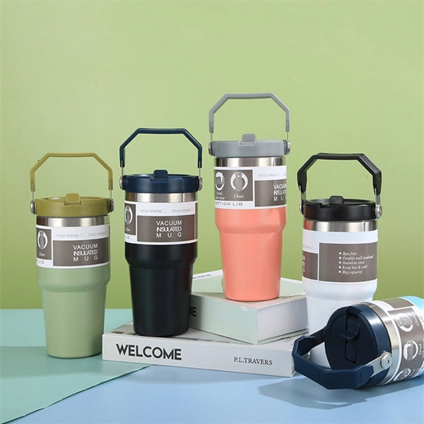 30OZ Vacuum Insulated Tumbler with Flip Straw