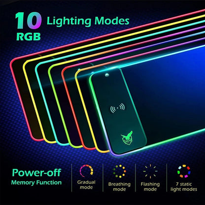 RGB Mouse Pad with Wireless Charging