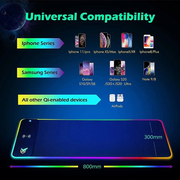 RGB Mouse Pad with Wireless Charging