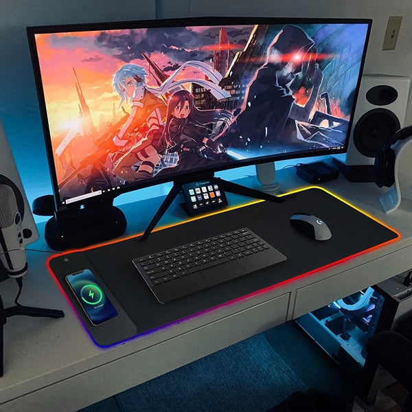 RGB Mouse Pad with Wireless Charging
