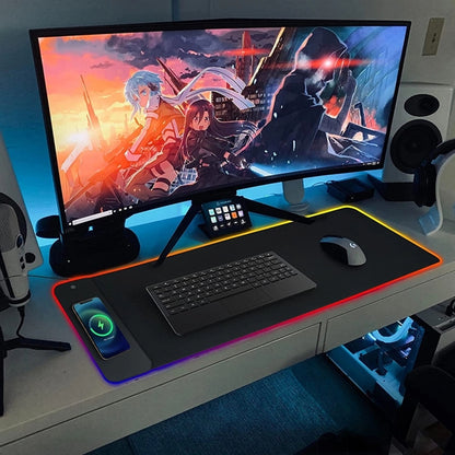 RGB Mouse Pad with Wireless Charging