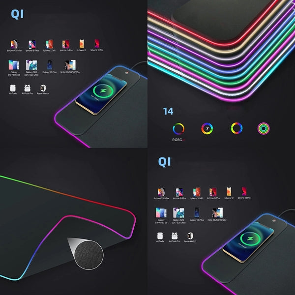 RGB Mouse Pad with Wireless Charging