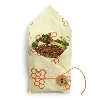 Bees wrap Large Sandwich with tie 13" x 13"
