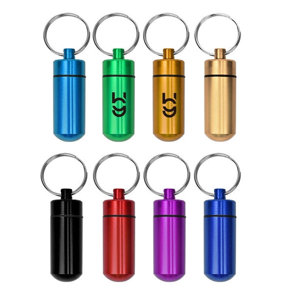 Waterproof Mini Pill Case Aluminium Keychains
