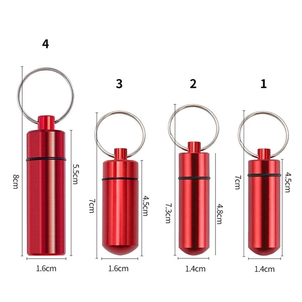 Waterproof Mini Pill Case Aluminium Keychains