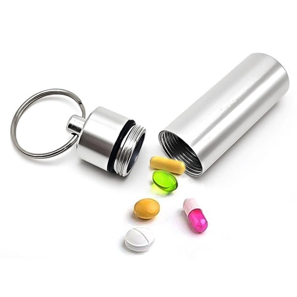 Waterproof Mini Pill Case Aluminium Keychains