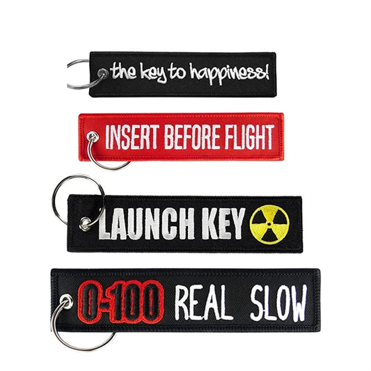 MOQ50 Embroidery Flight Keychain Luggage Tag