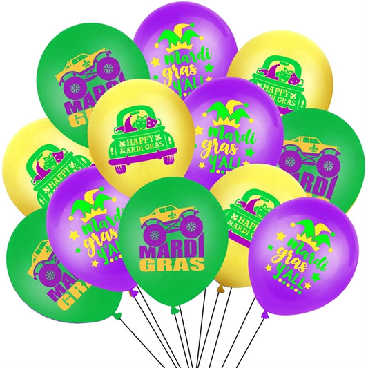 Mardi Gras 12" Latex Balloon