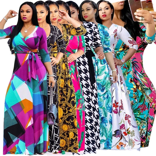 Women's V-Neck Maxi Dress