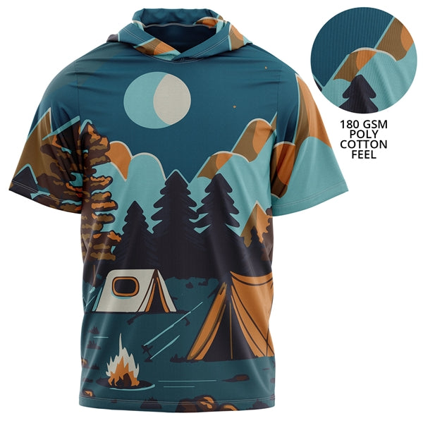 Youth 180 GSM Cotton Feel Short Sleeve Hooded T-Shirt