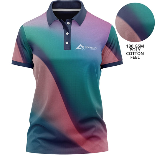 Women's 180 GSM Jersey Knit Cotton Feel  Polo T-Shirt