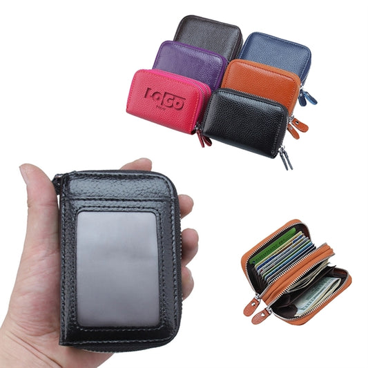Zipper Leather Wallets Card Holder