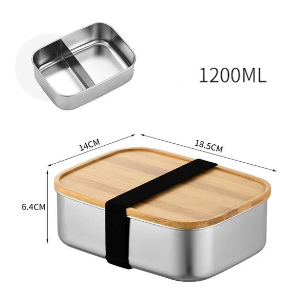 Stainless Steel Bento Box With Bamboo Lid