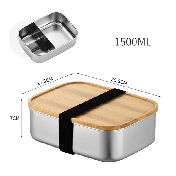 Stainless Steel Bento Box With Bamboo Lid