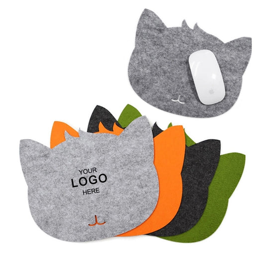 Anti-Slip Backside Office Felt Cat Shape Mouse Pad