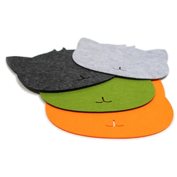 Anti-Slip Backside Office Felt Cat Shape Mouse Pad